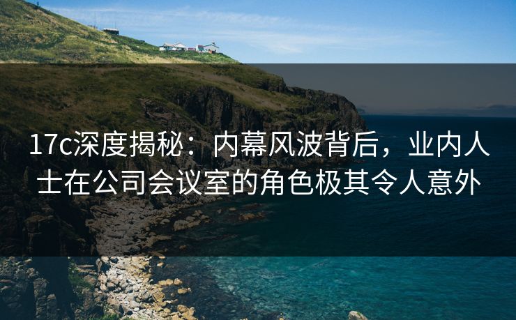 17c深度揭秘：内幕风波背后，业内人士在公司会议室的角色极其令人意外